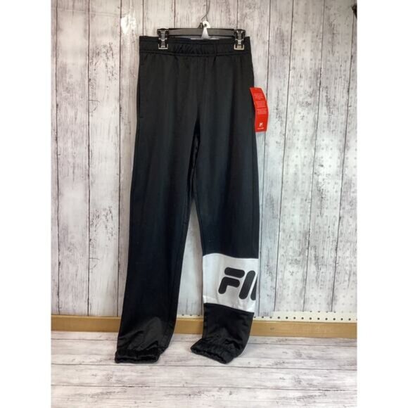 Preppy Streetwear Coquette Utility Fila Mens Sweatpants Black  Large - Picture 1 of 5